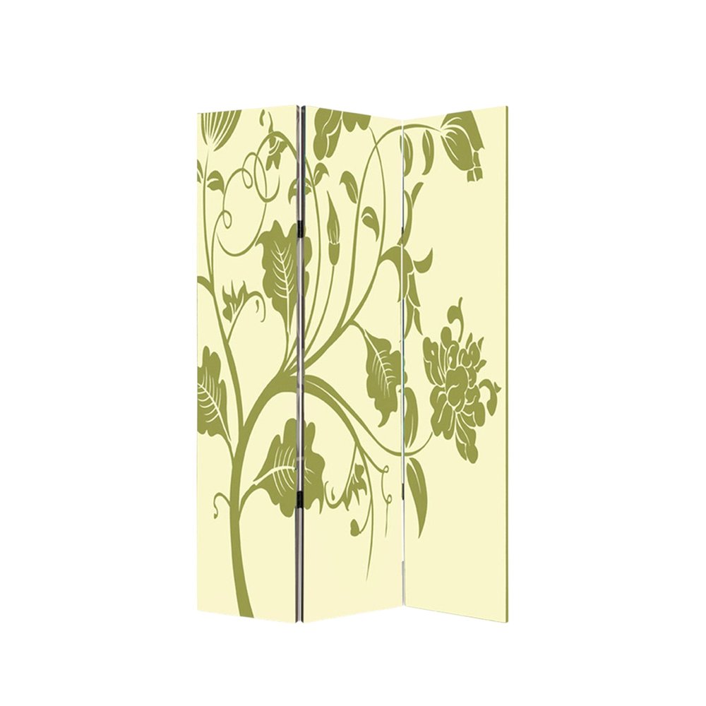 48" X 72" Multi Color Wood Canvas 3 Panel Screen