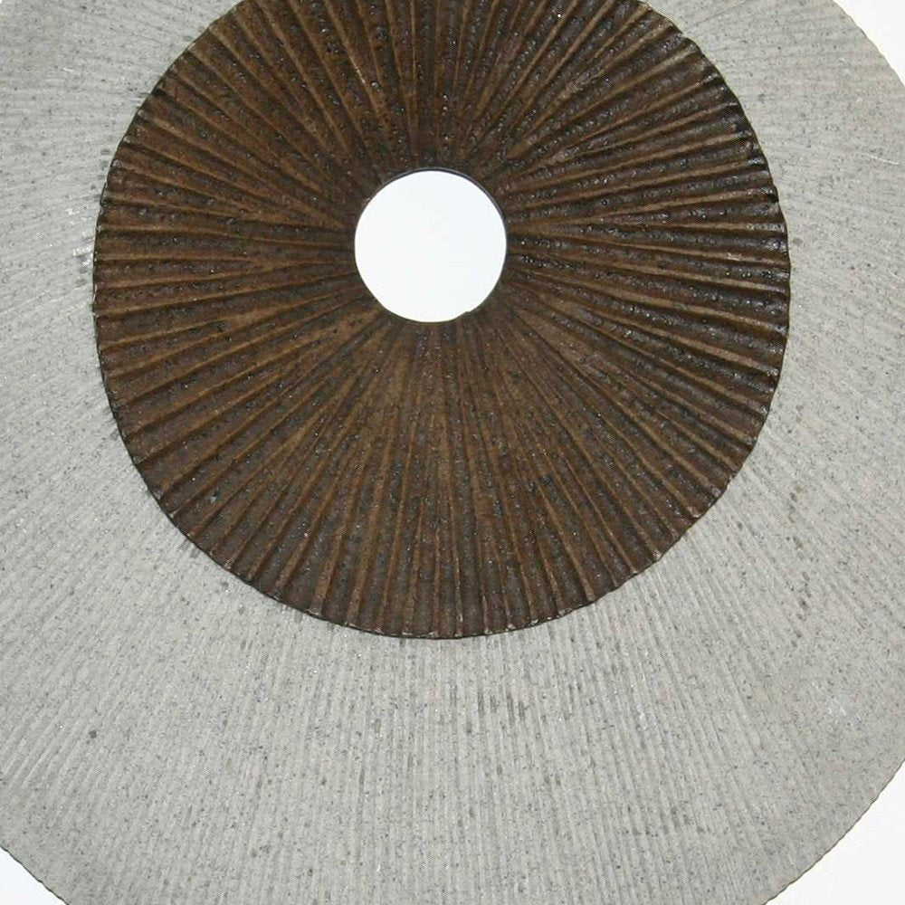 27" X 27" X 3" Brown & Gray Round Double Layer Ribbed Wall Decor
