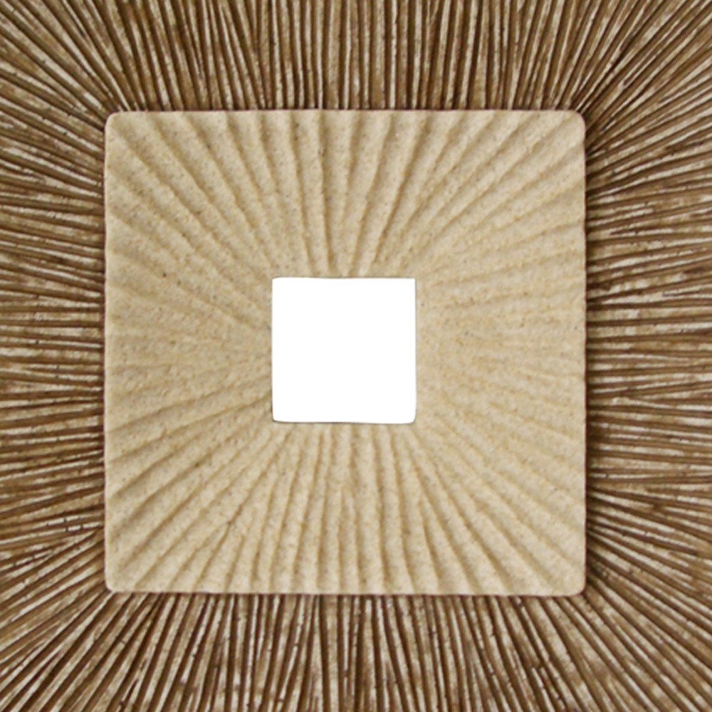 26" X 26" X 2" Brown Concave Square Double Layer Ribbed Wall Plaque