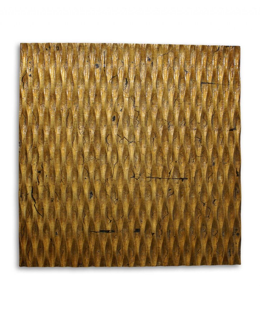 36" X 36" Silver Square Abstract Hanging Dimensional Sculpture