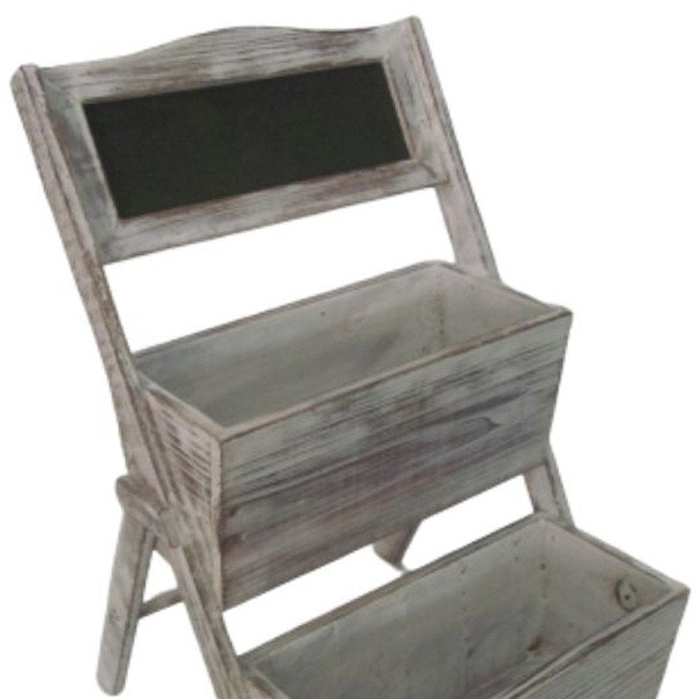 10" Gray Solid Wood Indoor Outdoor Planter Box