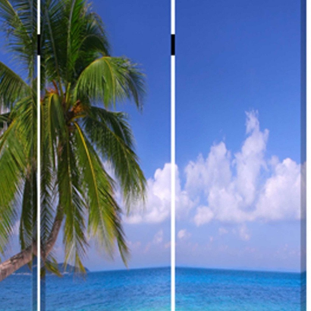 48 X 72 Multi Color Wood Canvas Paradise Screen