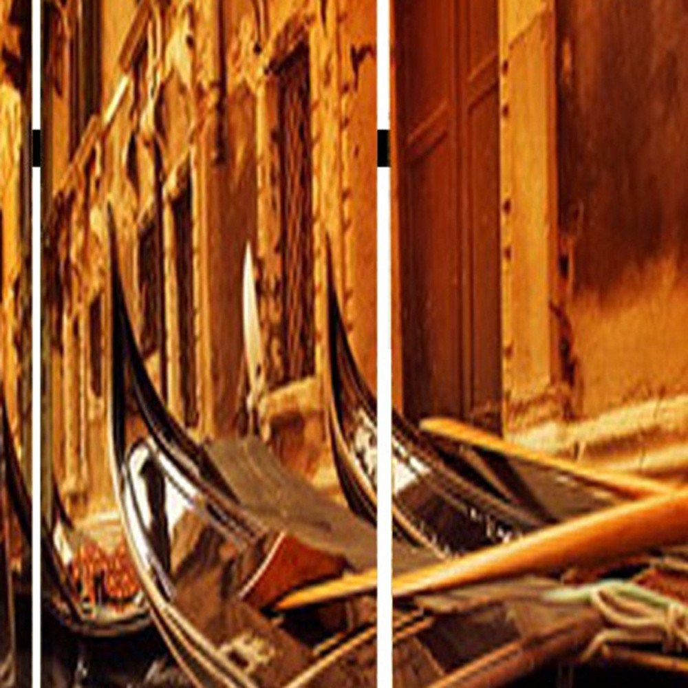 48" X 72" Multi Color Wood Canvas Venice Screen