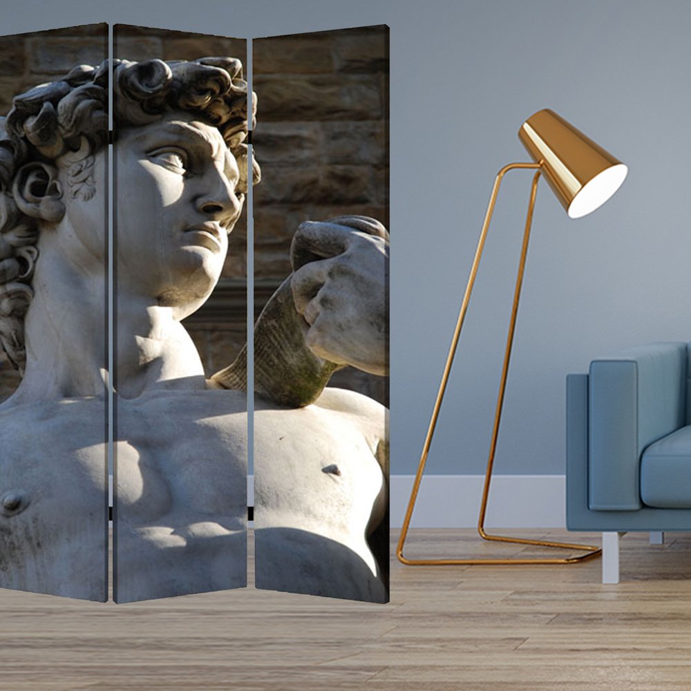 48" X 72" Multi Color Wood Canvas Rome Screen