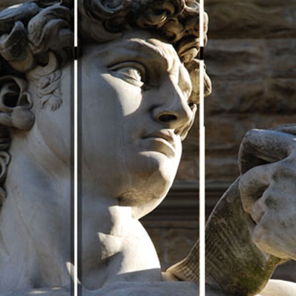 48" X 72" Multi Color Wood Canvas Rome Screen