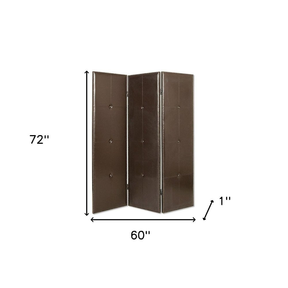 60" X 72" Brown Faux Leather  Screen