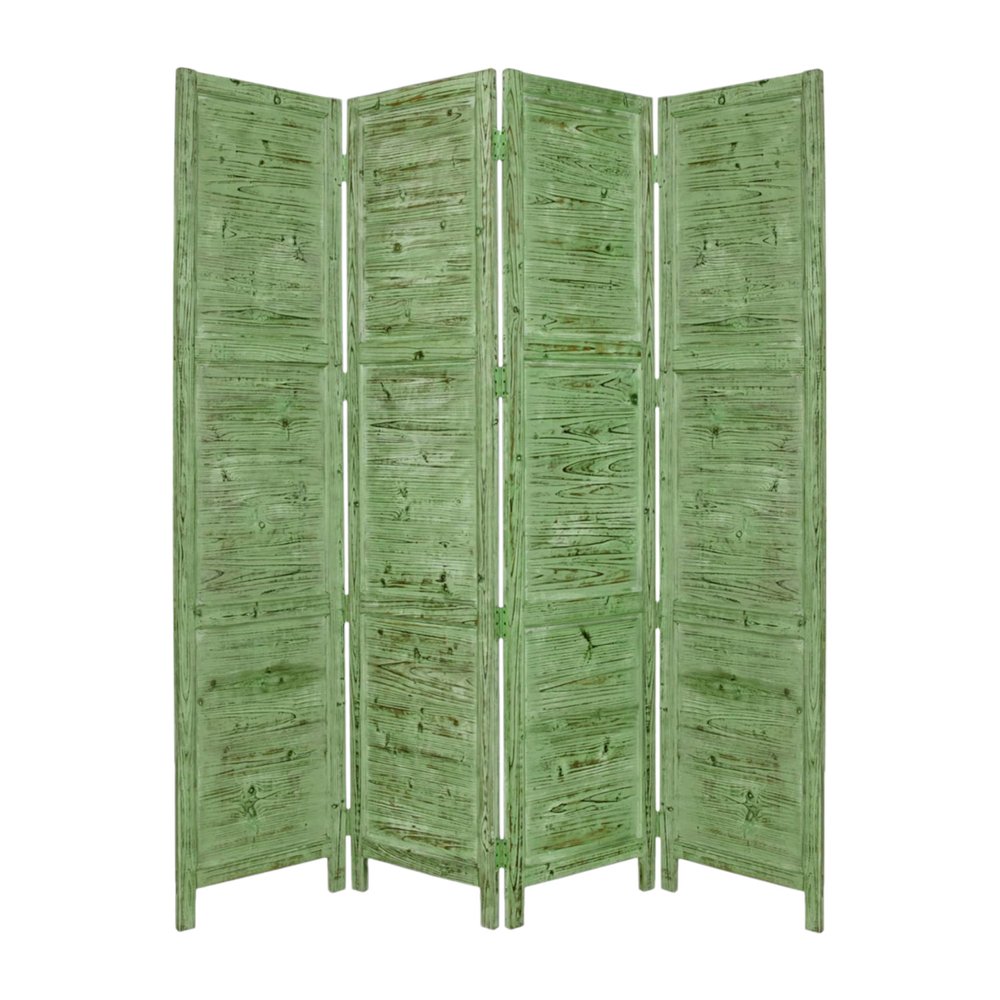 84" Gray Folding Four Panel Screen Room Divider