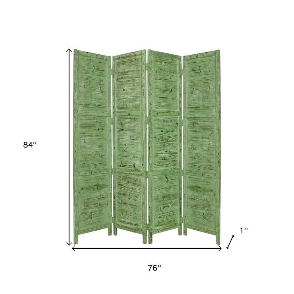 84" Gray Folding Four Panel Screen Room Divider