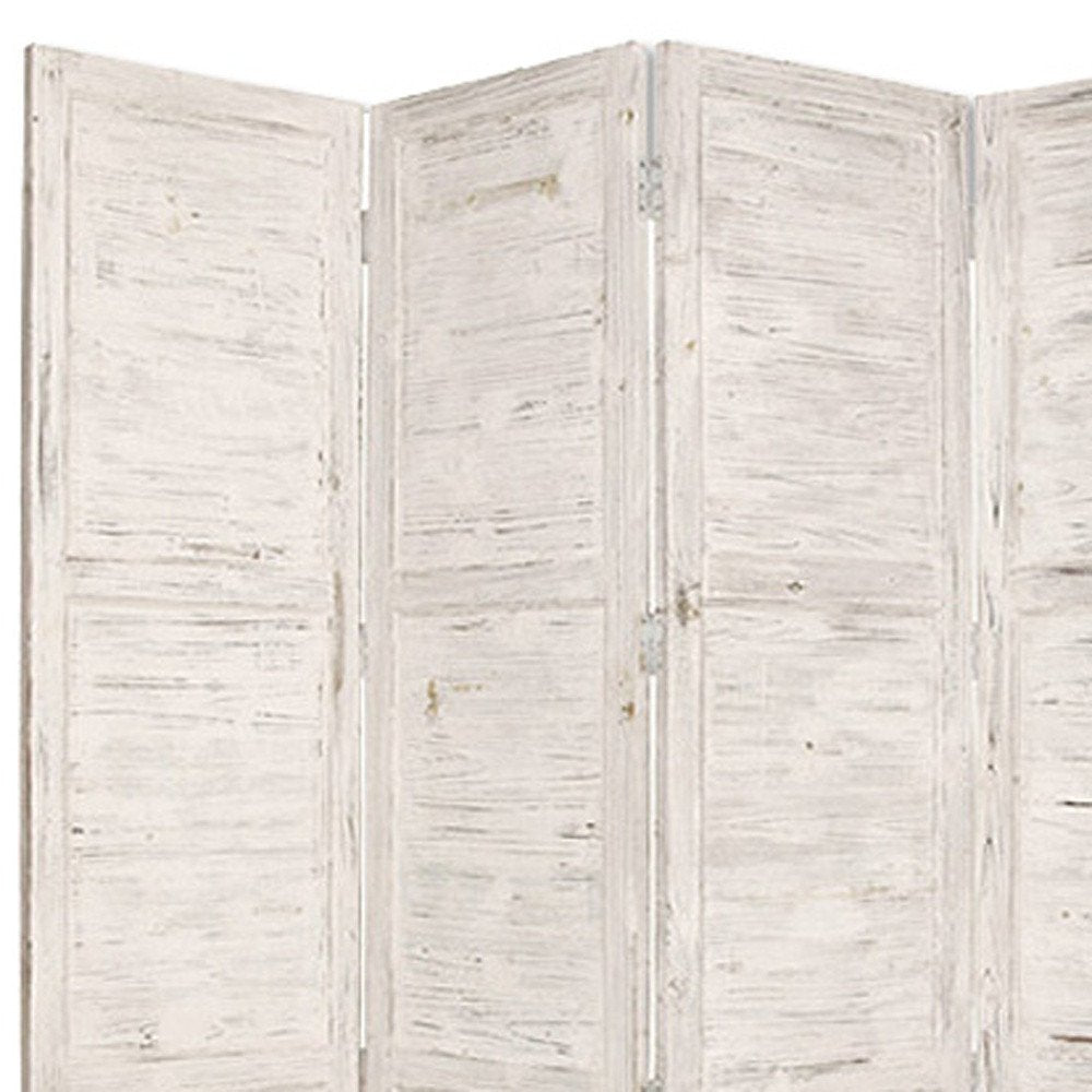84" Gray Folding Four Panel Screen Room Divider