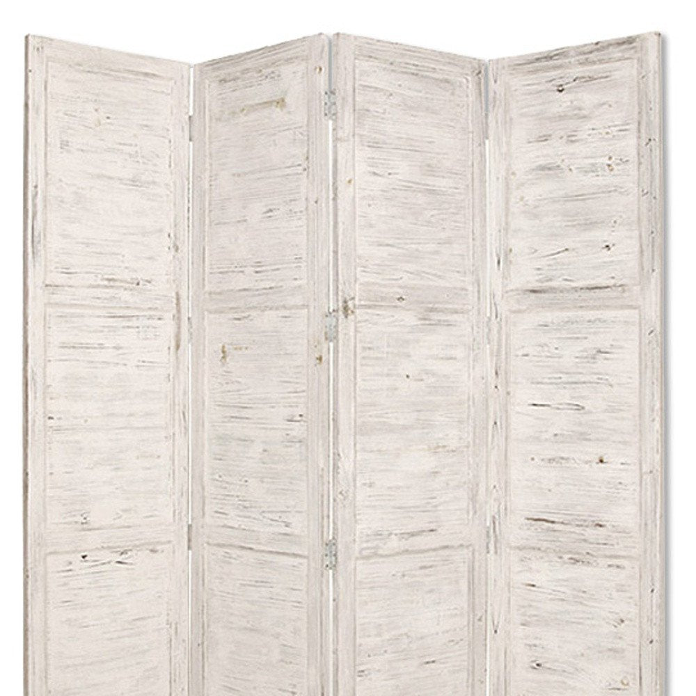 84" Gray Folding Four Panel Screen Room Divider