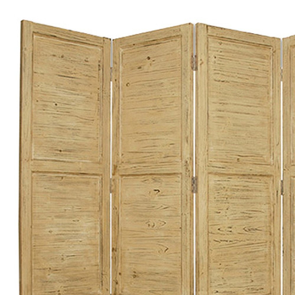 84" Gray Folding Four Panel Screen Room Divider