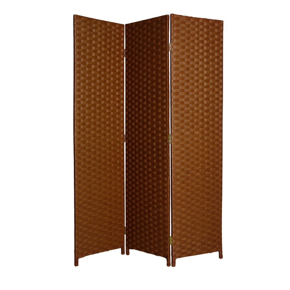 54" X 72" Dark Brown Wood 3 Panel Screen