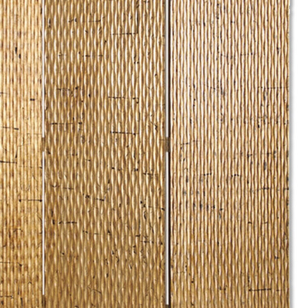 63" X 72" Silver Wood 3 Panel Screen