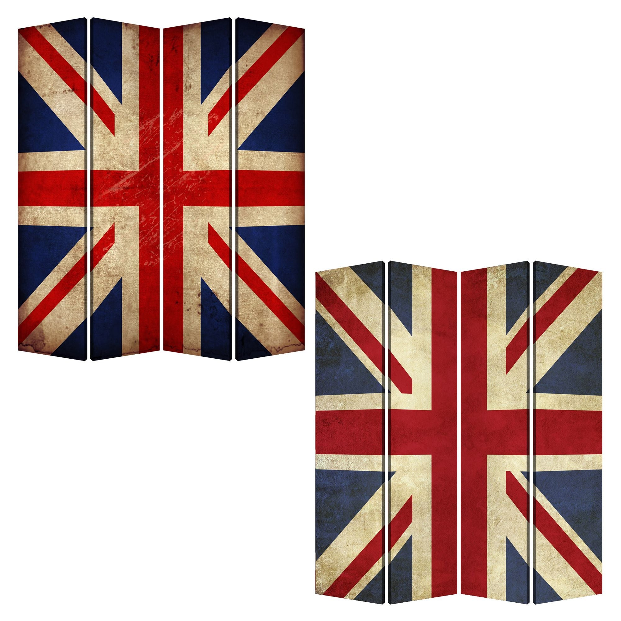 84 X 84 Multi Color Wood Canvas Union Jack Screen