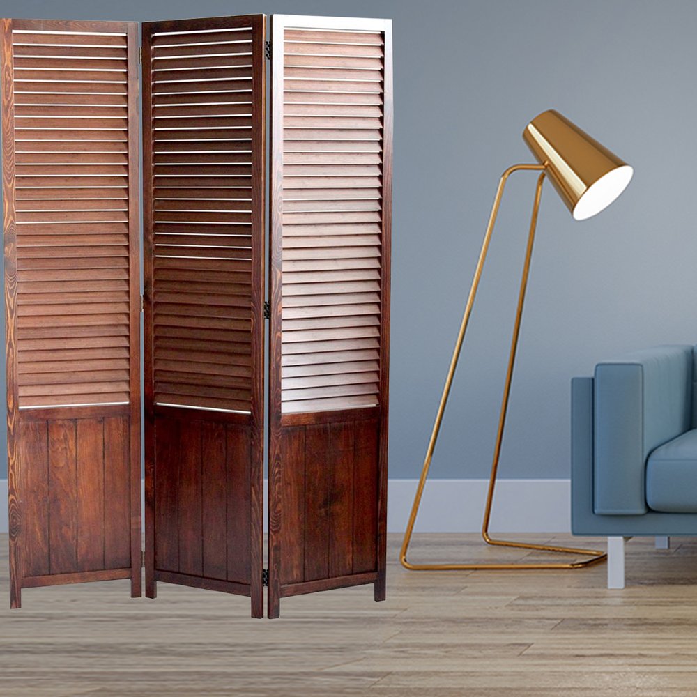 47" X 67" Brown Wood Screen