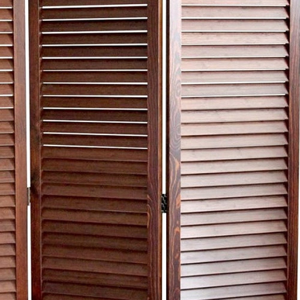 47" X 67" Brown Wood Screen