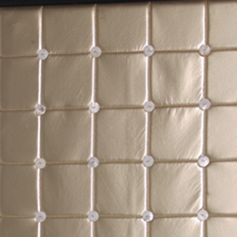 59" X 84" Gold Wood & Fabric Screen