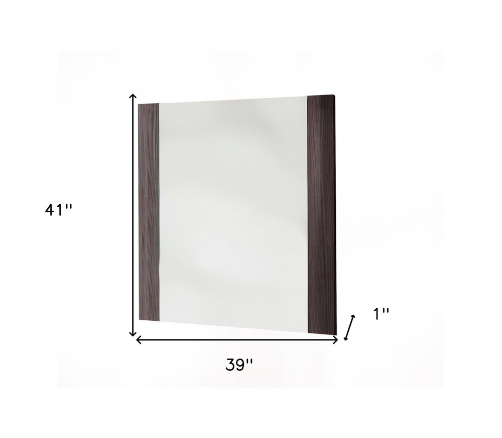 41" Gray Framed Mounted Accent Mirror