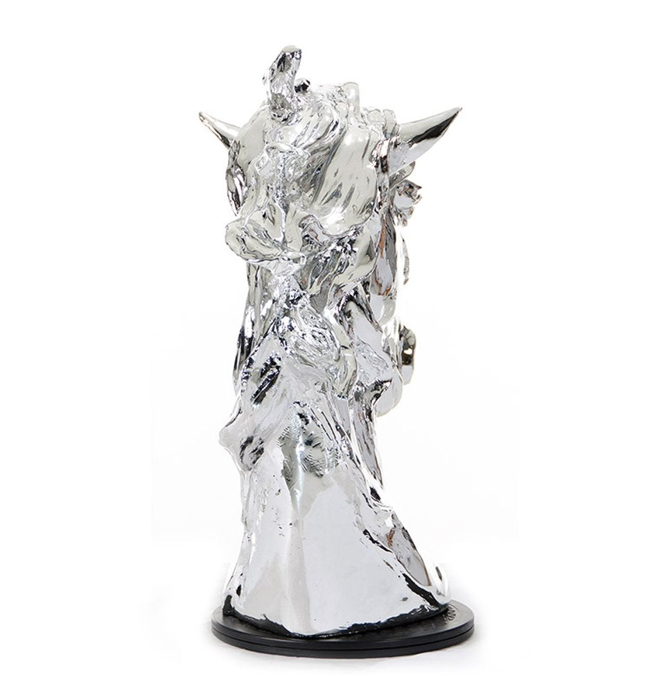 11" Silver Glass Figurine Tabletop Sculpture