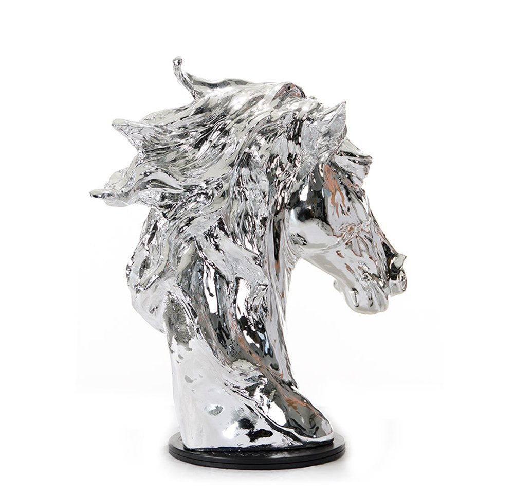11" Silver Glass Figurine Tabletop Sculpture