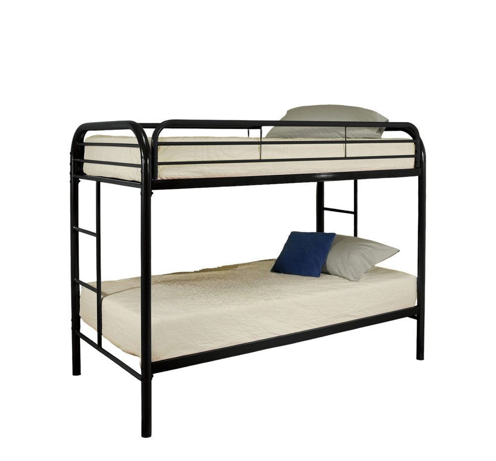 White Twin Over Twin Metal Bunk Bed