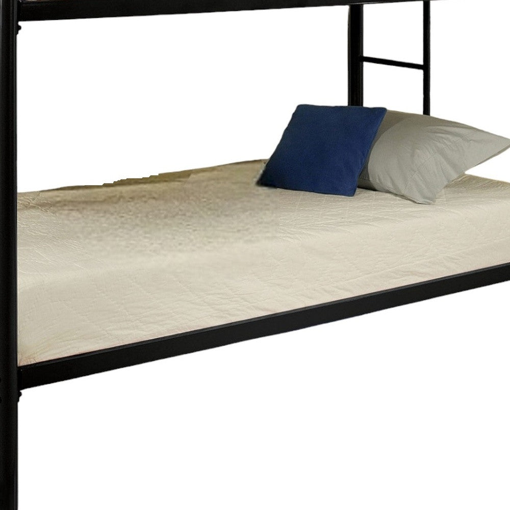 Black Twin Over Twin Metal Bunk Bed