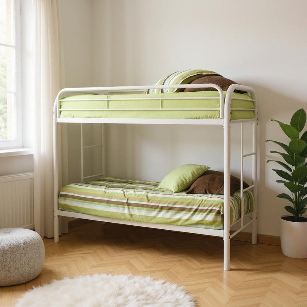 Black Twin Over Twin Metal Bunk Bed