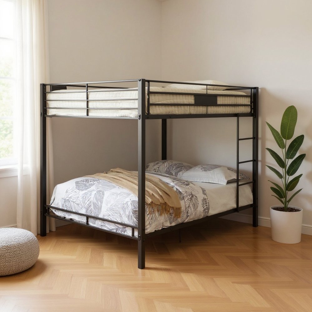Black Queen Over Queen Bunk Bed
