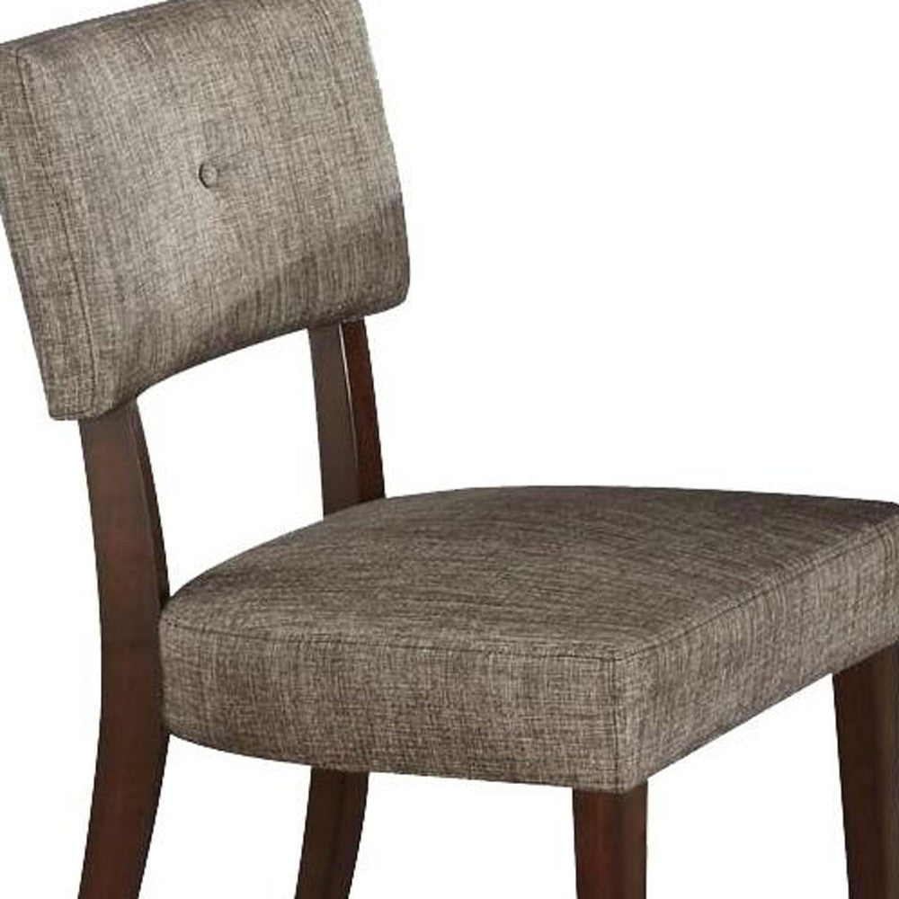 20" X 20" X 36" 2Pc Gray Fabric And Espresso Side Chair