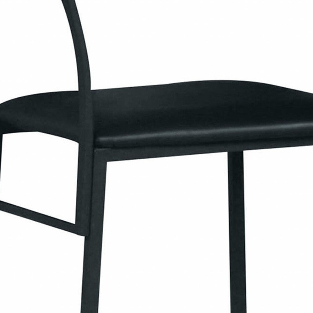17" Black Faux Leather Side Chair