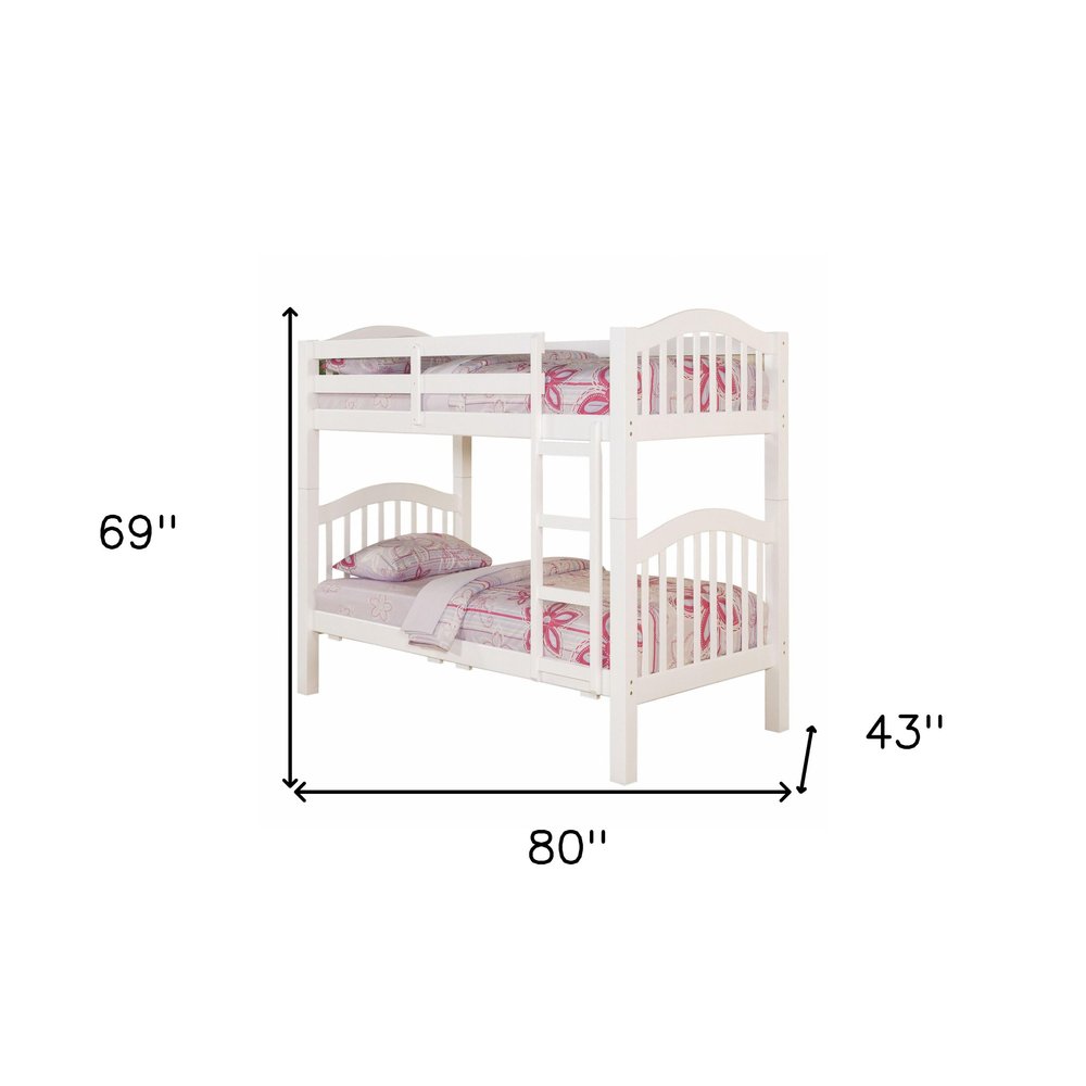 White Twin Over Twin Bunk Bed