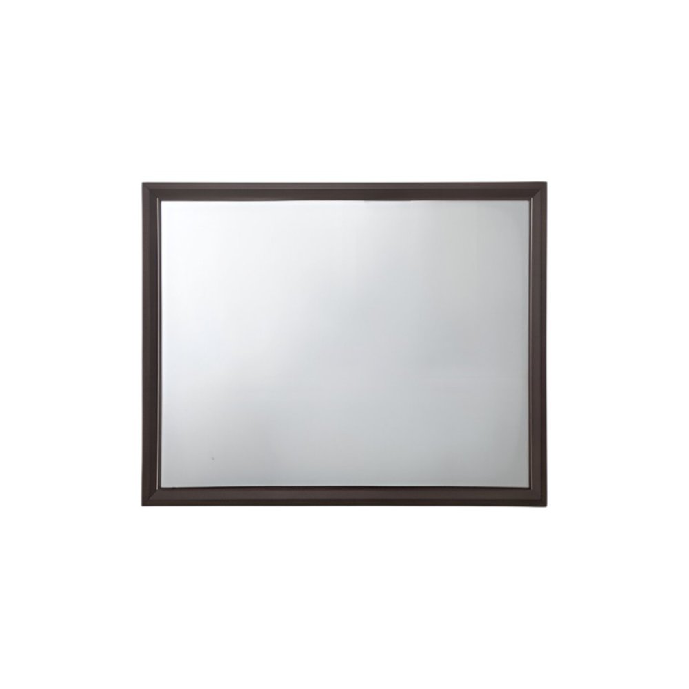 35" Espresso Wood Mounted Dresser Mirror
