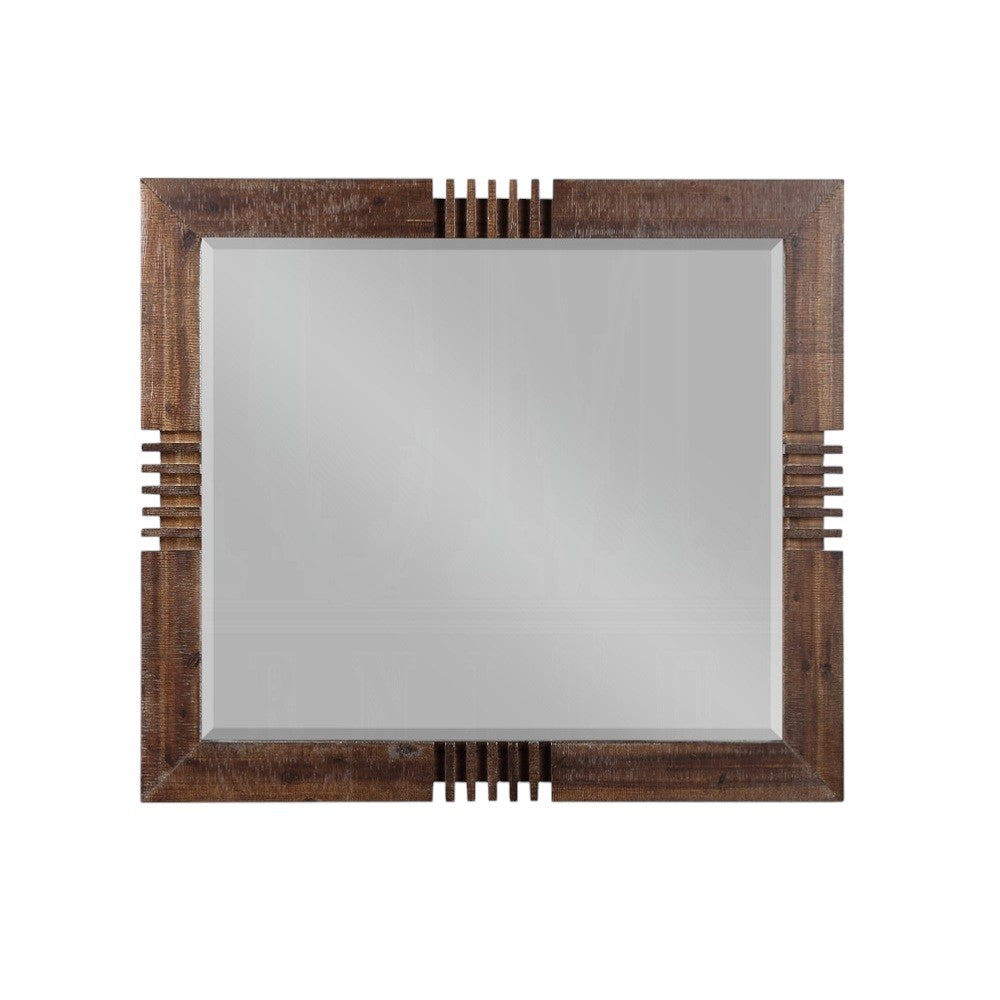 Reclaimed Oak Finish Rectangular Mirror