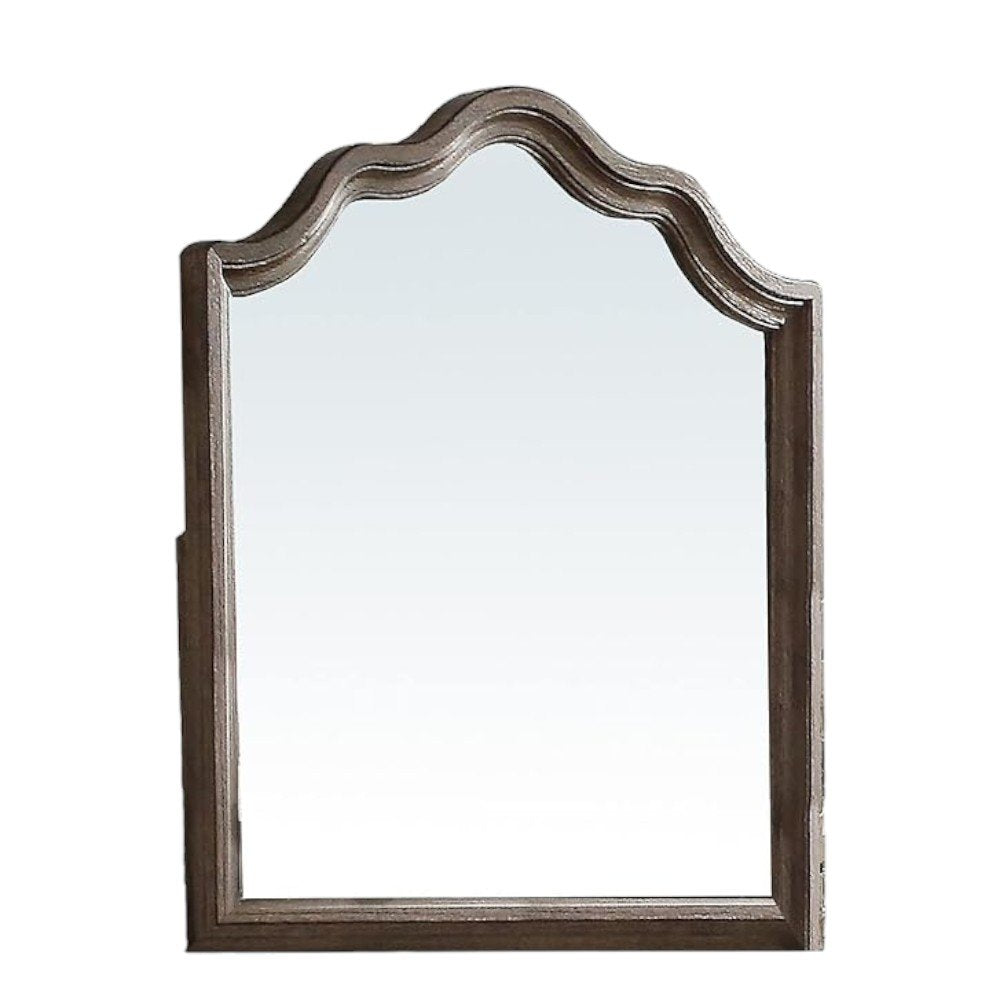 40" Gray Solid Wood Arch Dresser Mount Framed Mirror