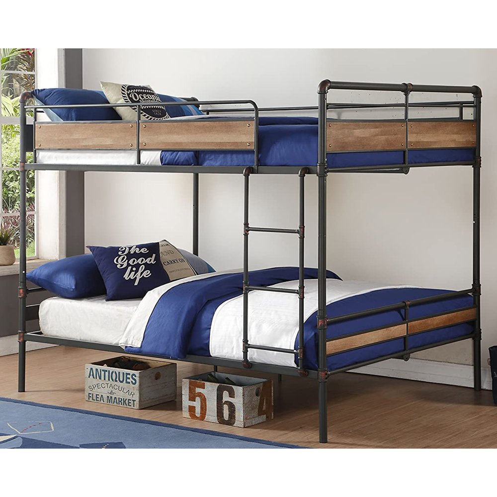 Bronze Queen Over Queen Metal Bunk Bed