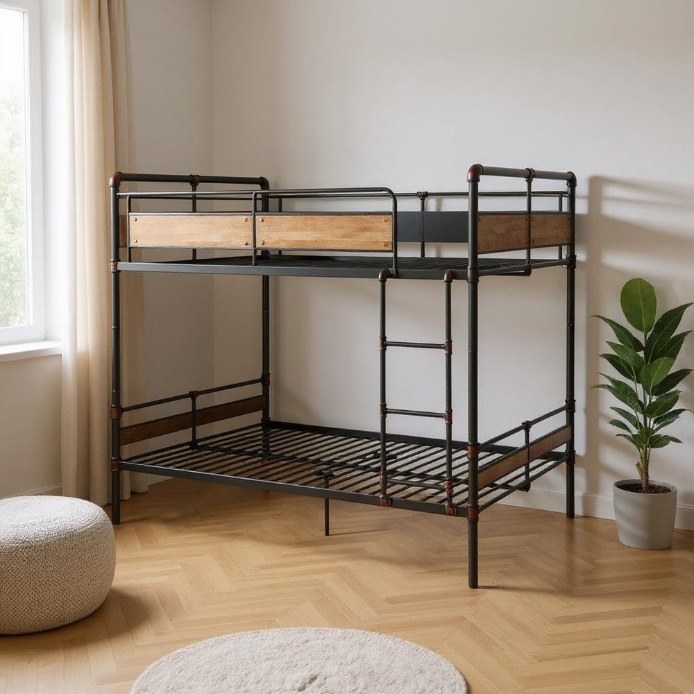 Bronze Queen Over Queen Metal Bunk Bed