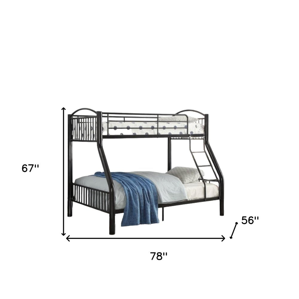 78" X 56" X 67" Silver Metal Twin Over Full Bunk Bed
