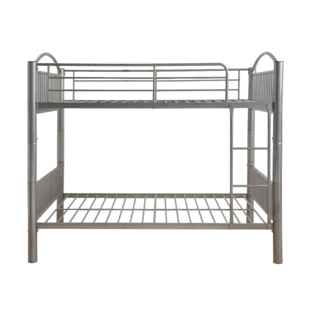 Silver Full Over Full Metal Bunk Bed