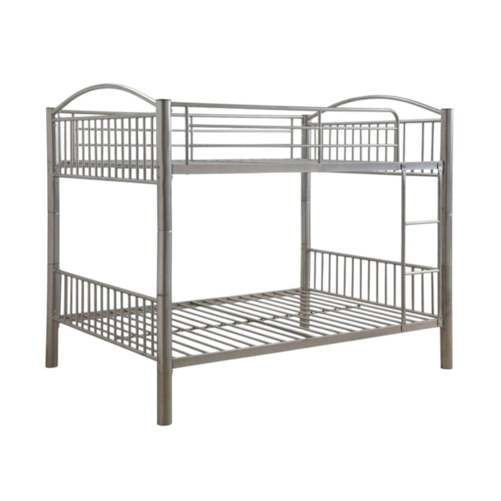 Silver Full Over Full Metal Bunk Bed
