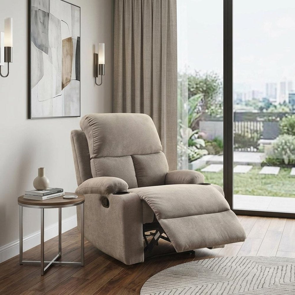 32" Blue Linen Recliner