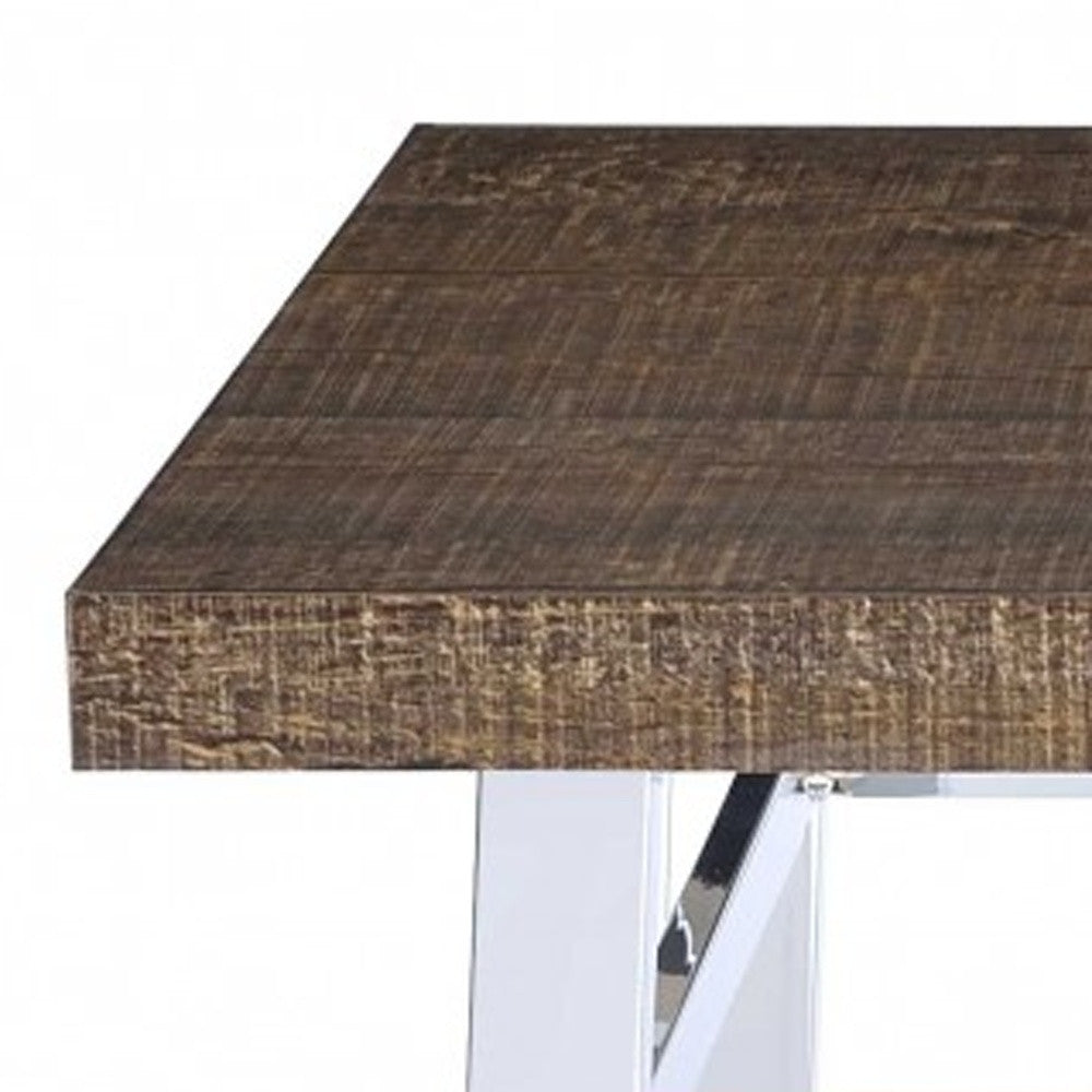 30" Brown And White Square Manufactured Wood Bar Table