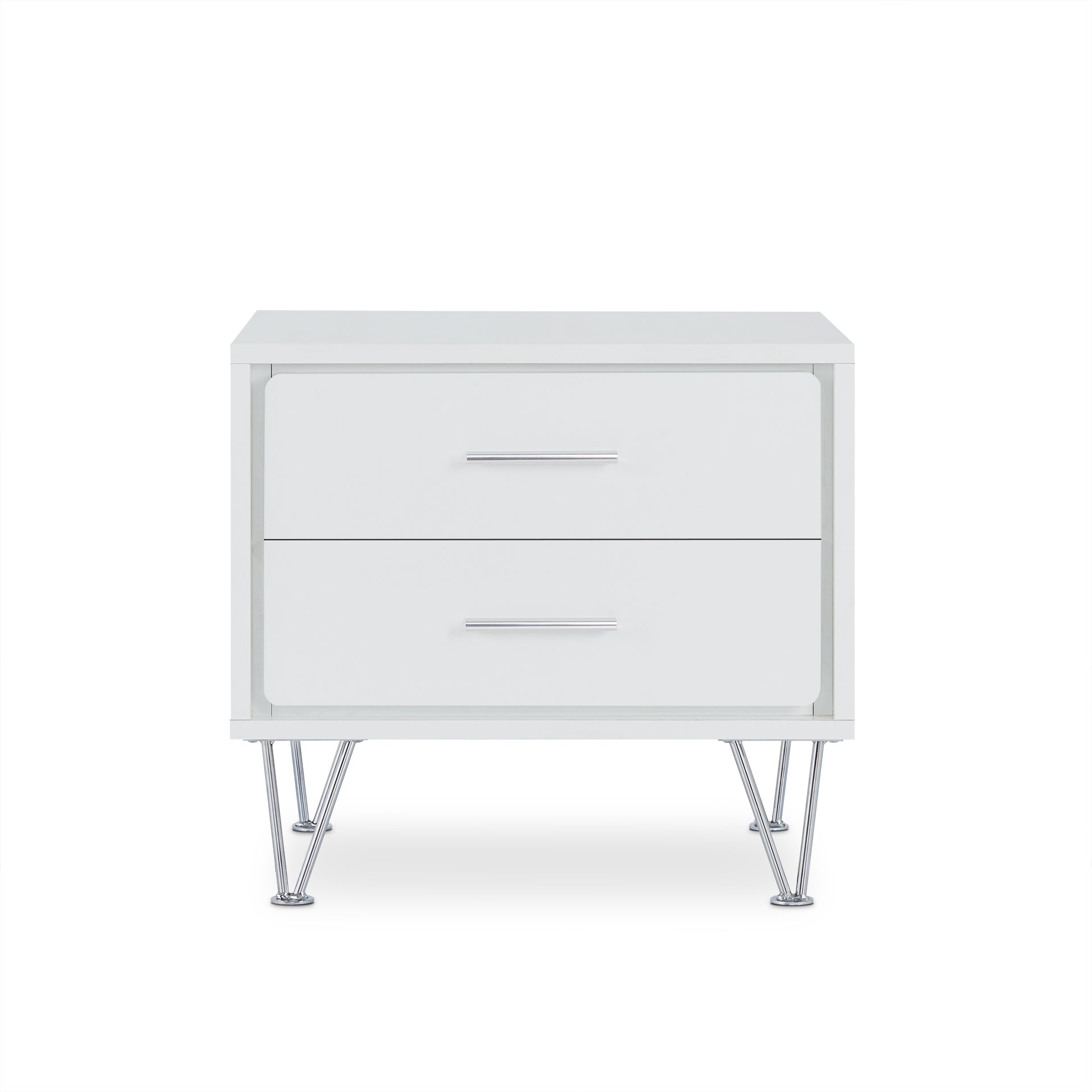 18" Wood Two Drawer Nightstand