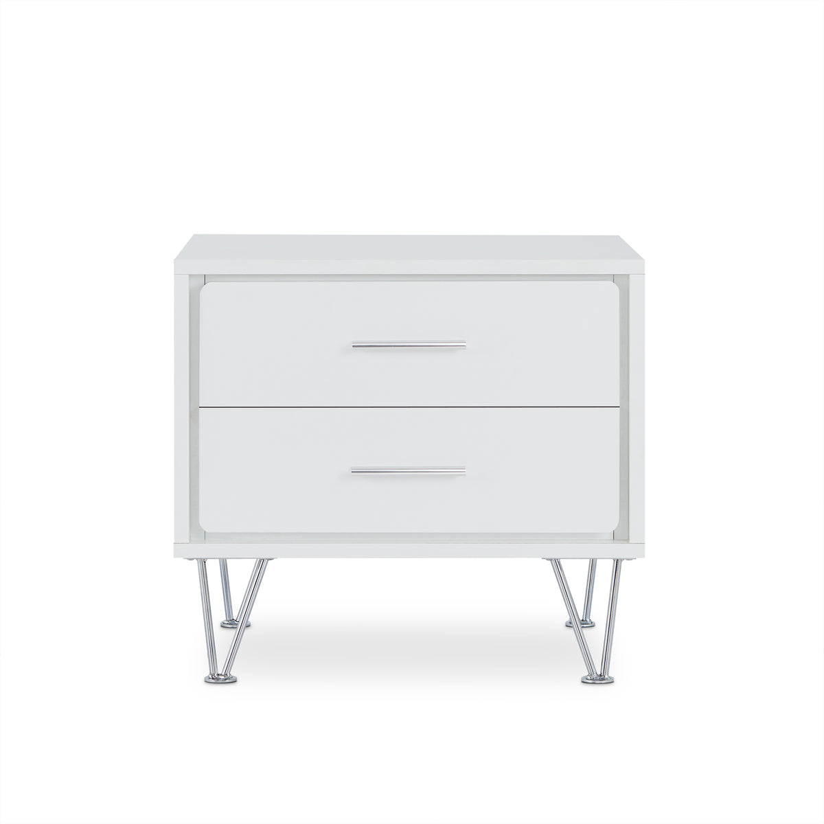 18" Wood Two Drawer Nightstand