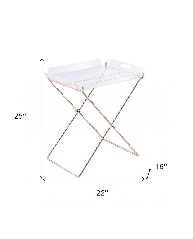 22" Metal Folding Butler Table
