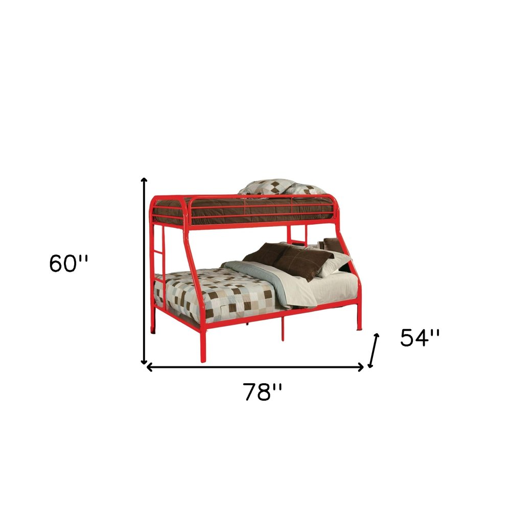 78" X 54" X 60" Twin Over Full Purple Metal Tube Bunk Bed