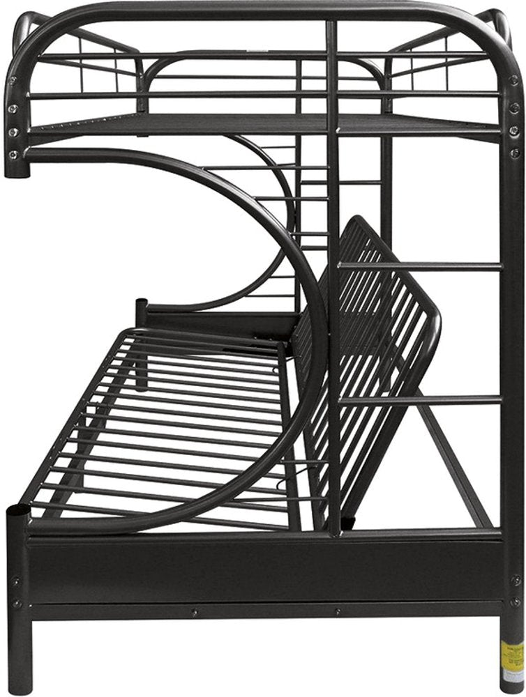 Black Twin Over Full Contemporary Metal Bunk Bed