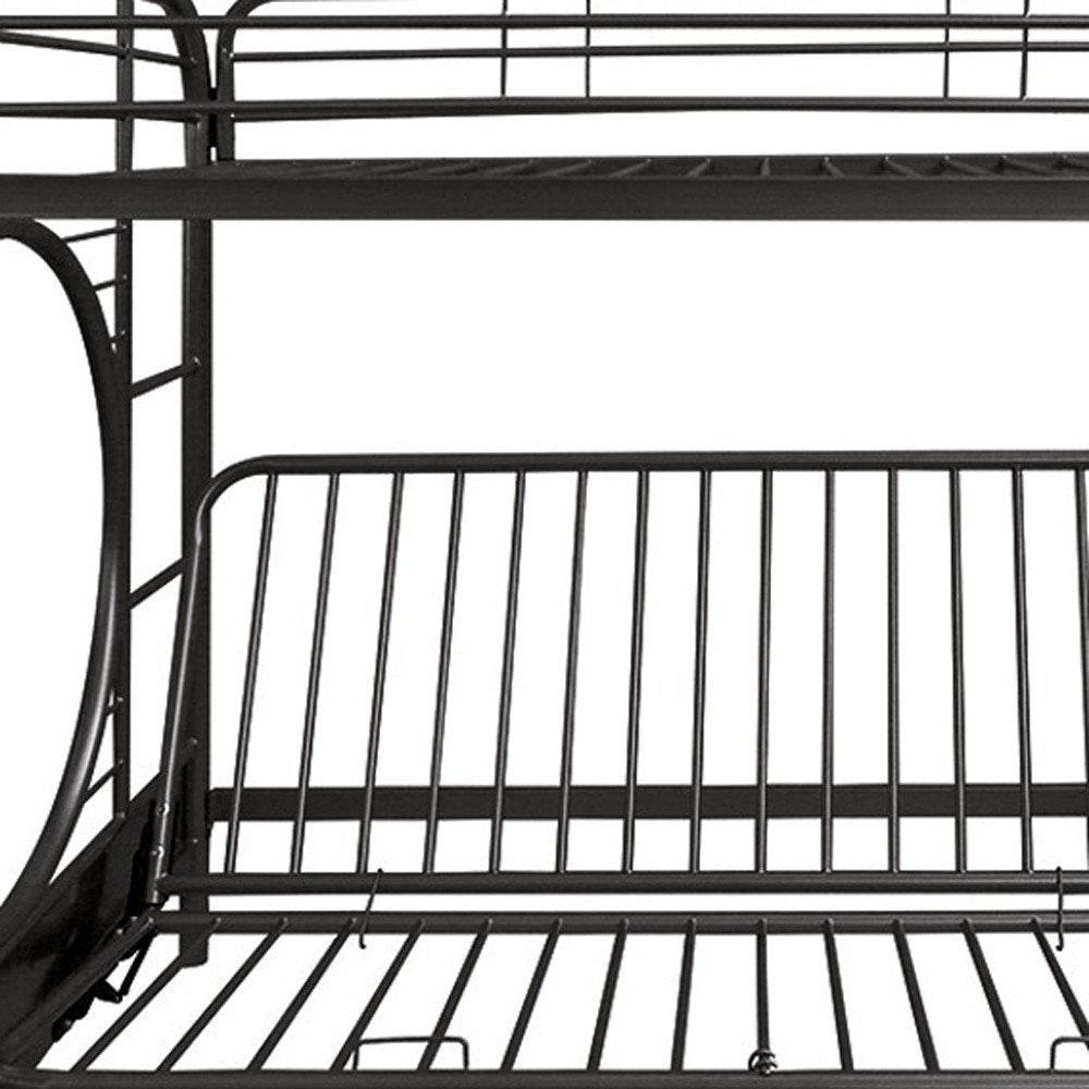 Black Twin Over Full Contemporary Metal Bunk Bed