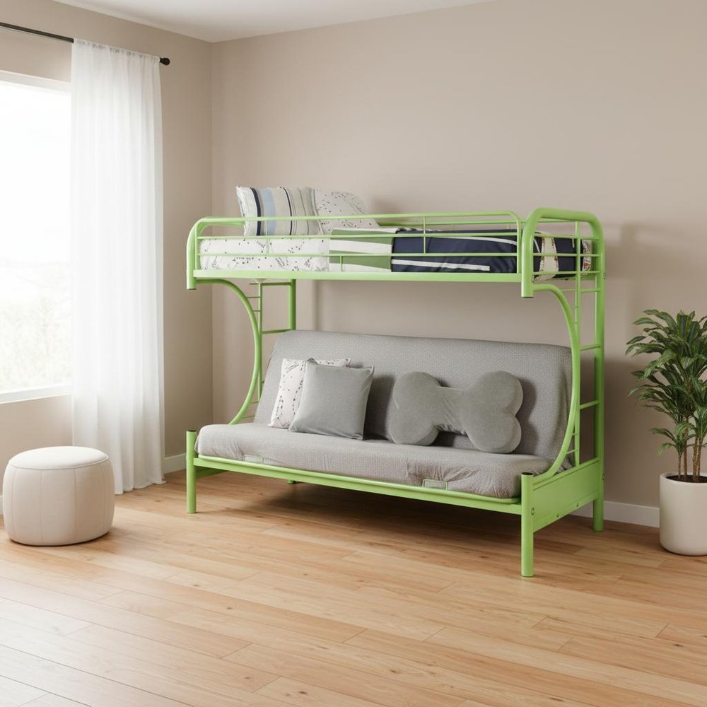 Black Twin Over Full Contemporary Metal Bunk Bed
