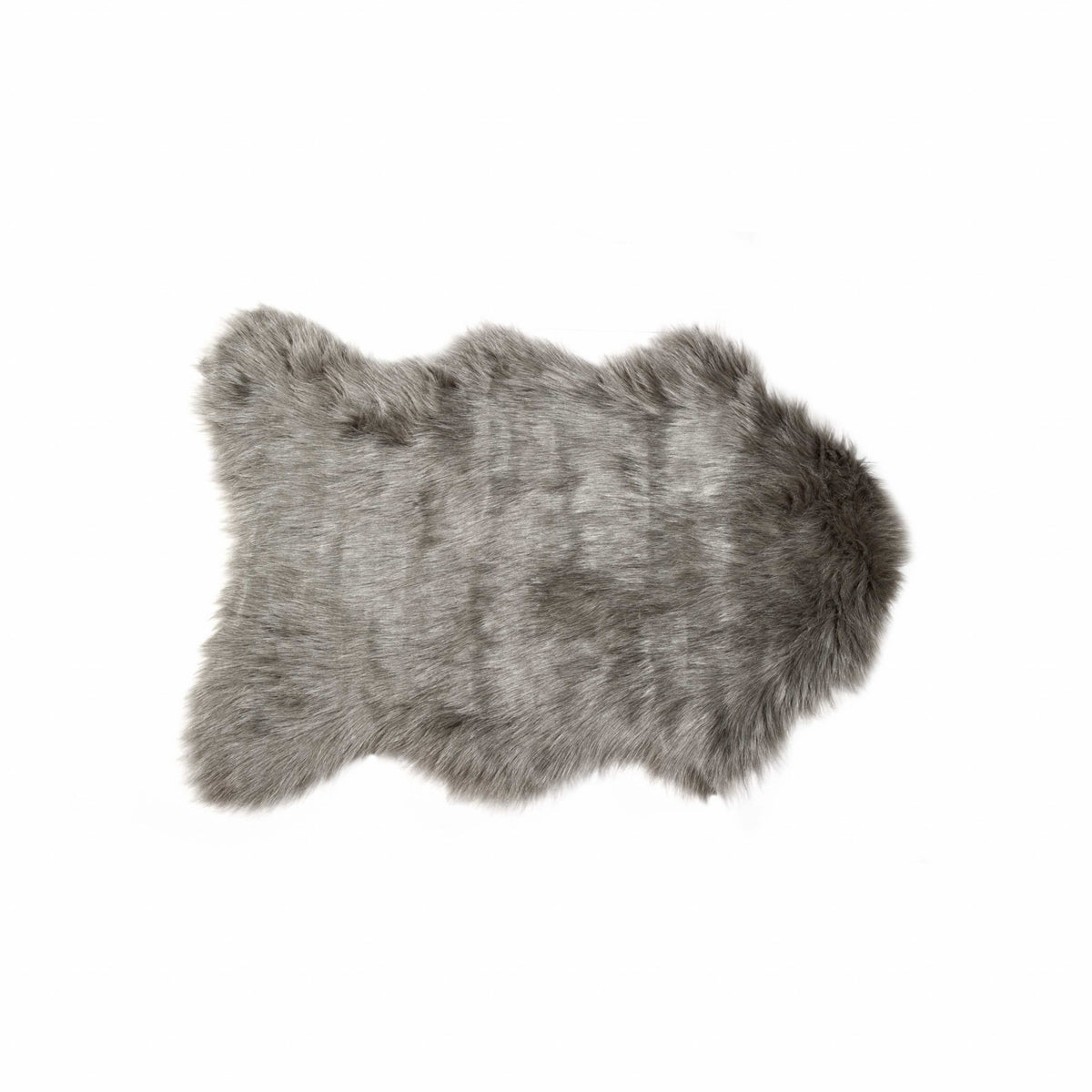 2' X 3' Gray Faux Sheepskin Area Rug
