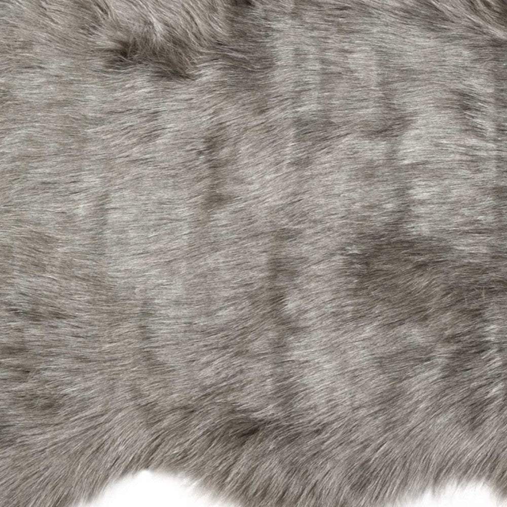 2' X 3' Gray Faux Sheepskin Area Rug